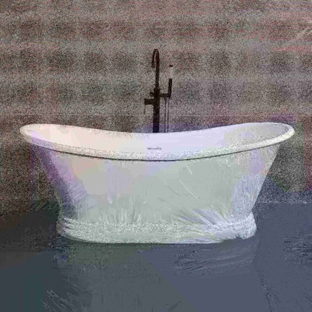 Alfi Brand 67" White Matte Pedestal Solid Surface Resin Bathtub AB9950